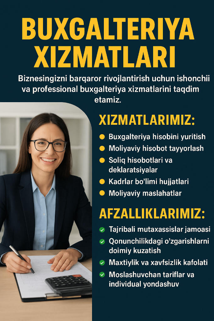 Buxgalteriya xizmatlarini ko'rsatish